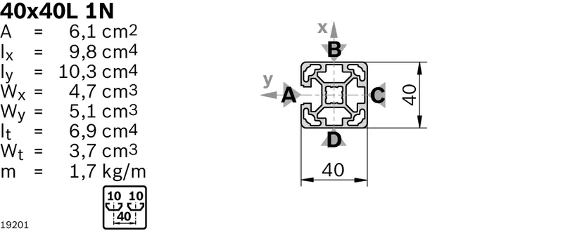 STRUT PROFILE 40X40L 1N L=6170 — photo 3 of 3