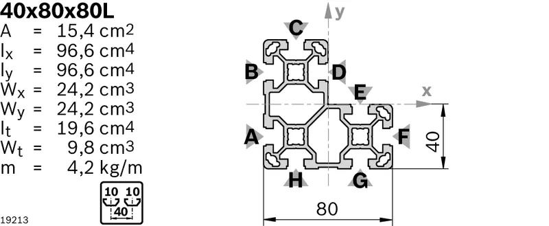 STRUT PROFILE 40X80X80L L=6170 — photo 3 of 3