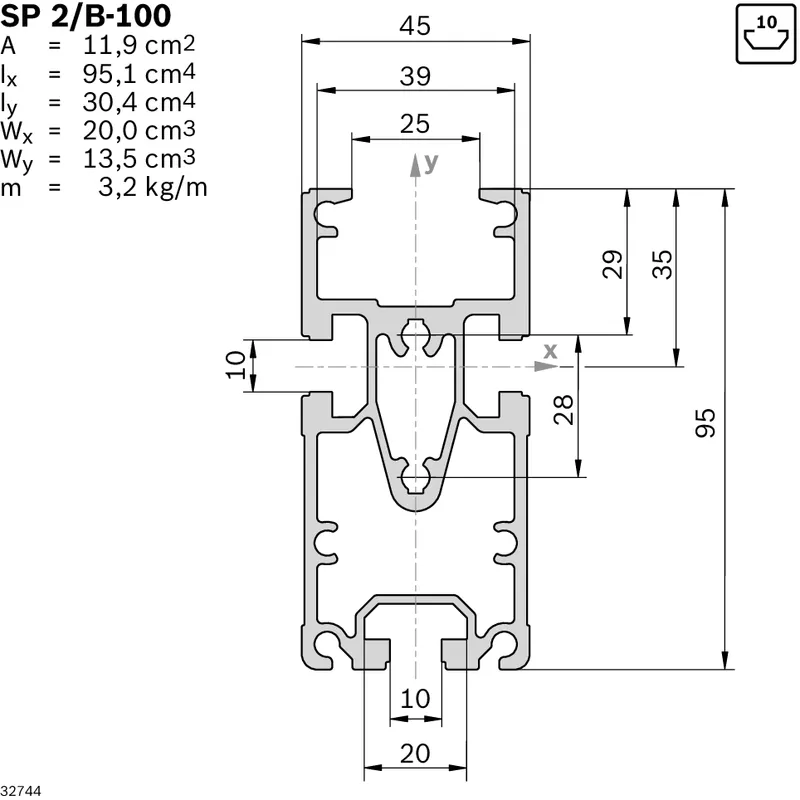 SECTION PROFILE SP 2/B-100 L=6170 — photo 2 of 2