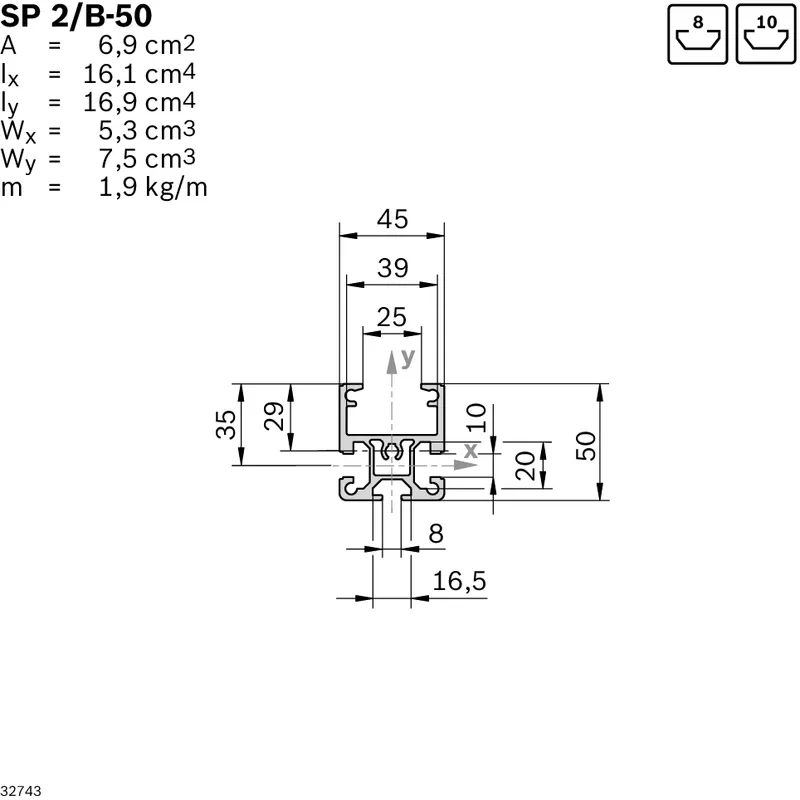 SECTION PROFILE SP 2/B-50 20X6070MM — photo 3 of 4