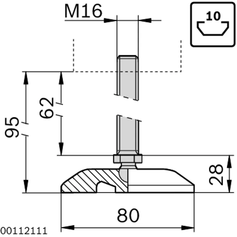 FOOT ARTICULATED M16X95 — photo 3 of 5