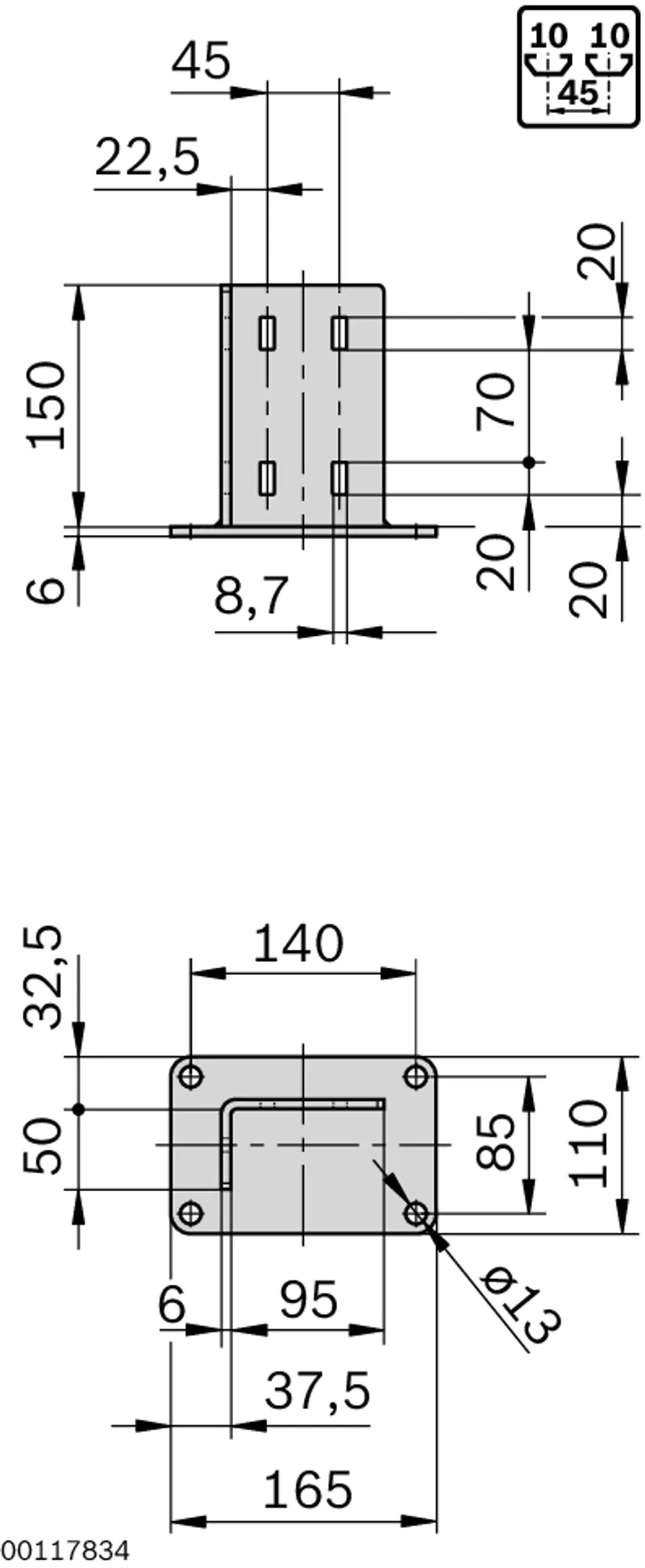 BASE PLATE 45X90 — photo 2 of 3