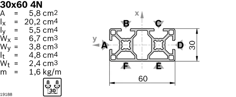STRUT PROFILE 30X60 4N L=6170 — photo 2 of 2