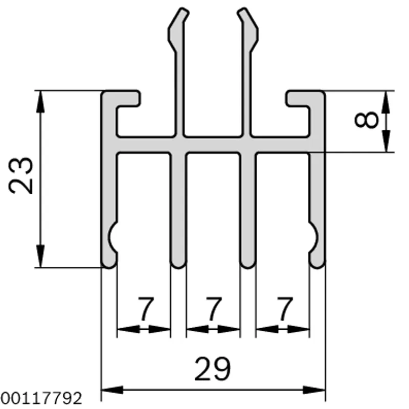 SLIDING DOOR PROFILE 40 AL 10X3000MM 29X23 — photo 2 of 2