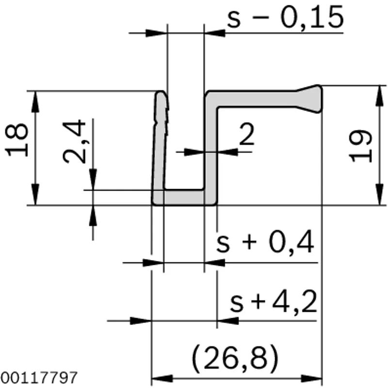 DOOR HANDLE PROFILE 5MM AL 10X3000MM — photo 2 of 2