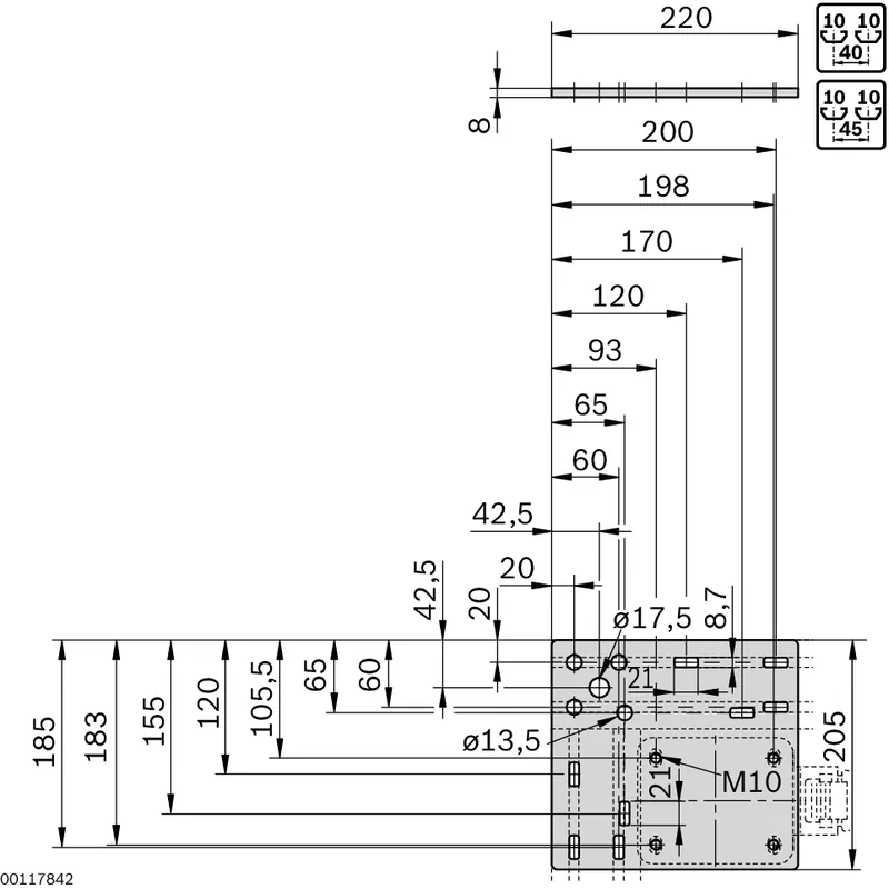 FASTENING PLATE 220X205X8 — photo 3 of 4