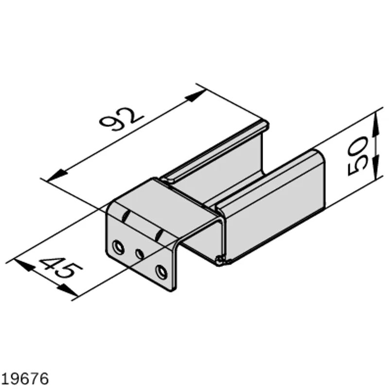 RAIL HOLDER 40X45 WITHOUT STOP — photo 3 of 5