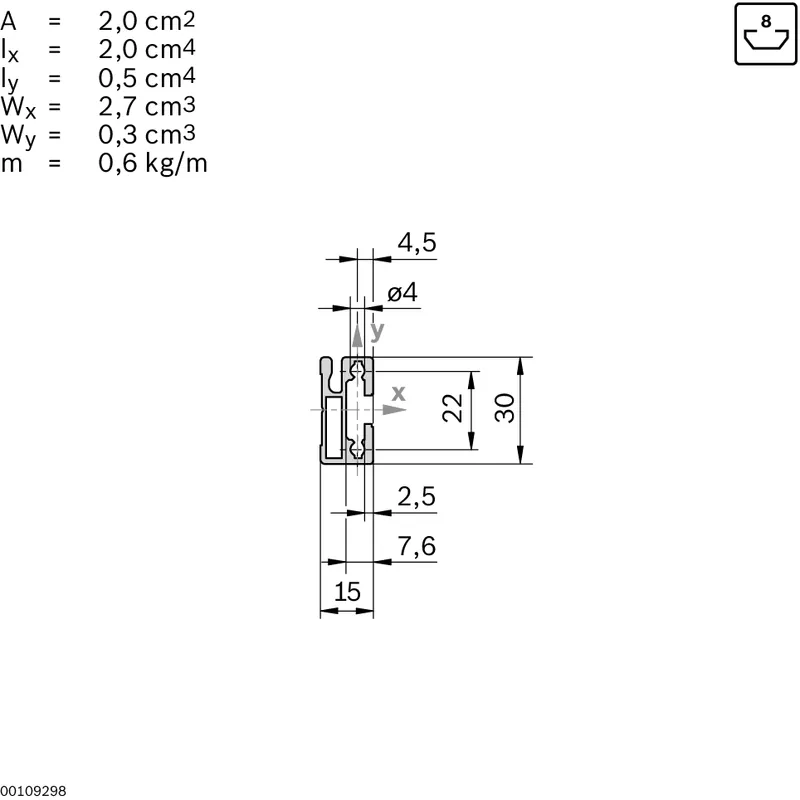 SUSPENSION PROFILE 15X30 10X3000MM — photo 3 of 4