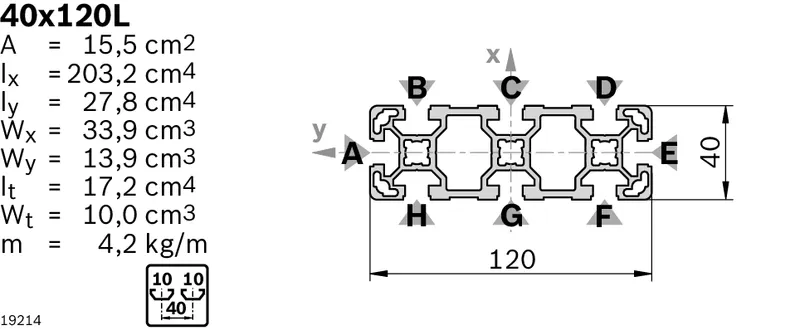 STRUT PROFILE 40X120L 8X6070MM — photo 3 of 3