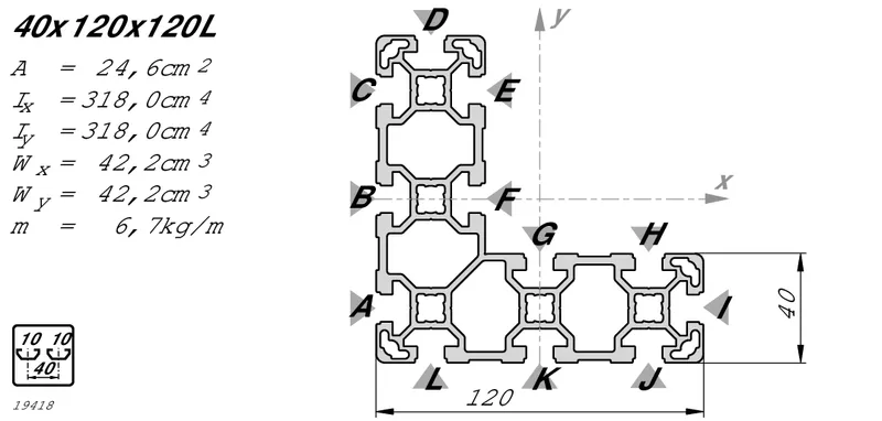 STRUT PROFILE 40X120X120L L=6170 — photo 3 of 3