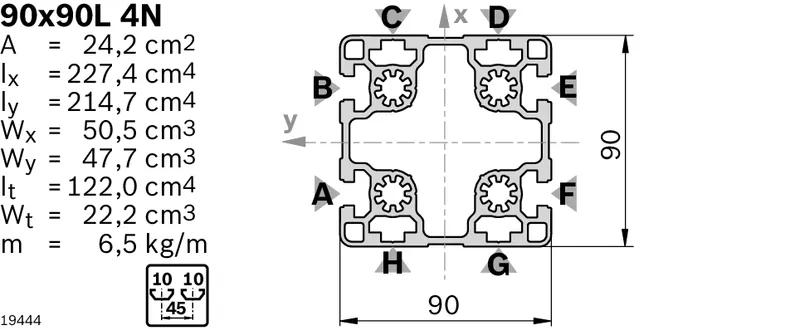 STRUT PROFILE 90X90L 4N L=6170 — photo 3 of 3
