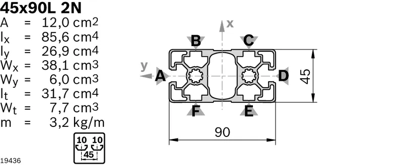 STRUT PROFILE 45X90L 2N L=6170 — photo 3 of 3