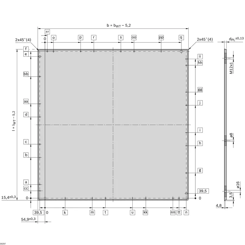 CARRYING PLATE 640X480X12,7 ALU — photo 2 of 2
