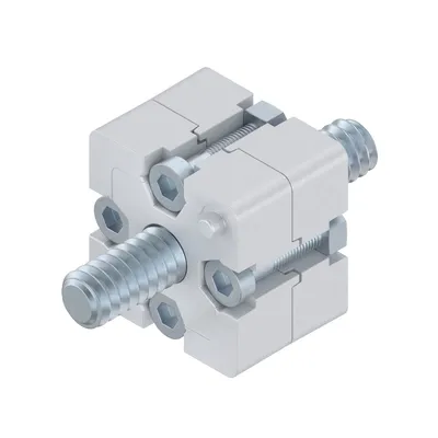 END CONNECTOR 40X40 SILVER SET