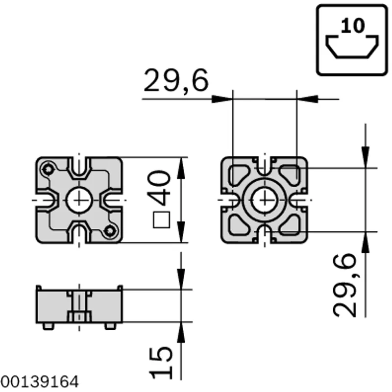 T-CONNECTOR 40X40 SILVER SET — photo 2 of 3
