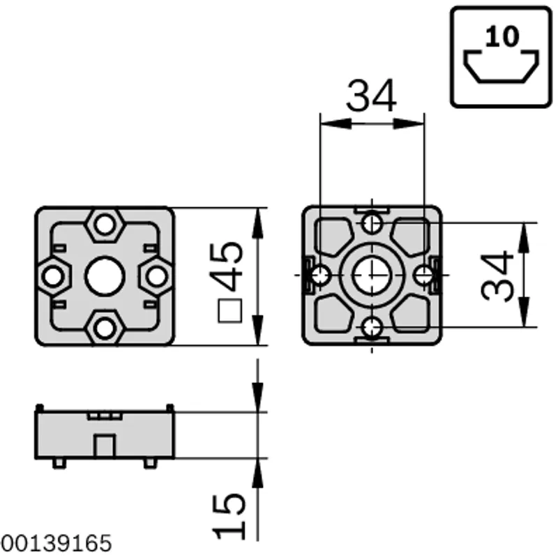 T-CONNECTOR 45X45 SILVER SET — photo 2 of 3