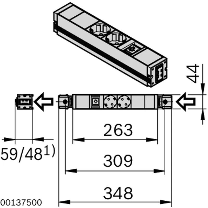 PLUG SOCKET STRIP L/2S GB — photo 3 of 3