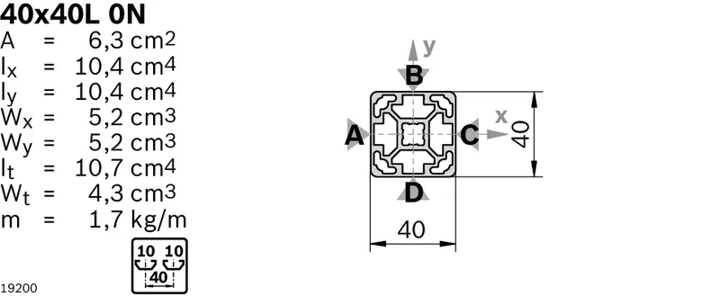 STRUT PROFILE 40X40L 0N 20X6070MM — photo 3 of 3