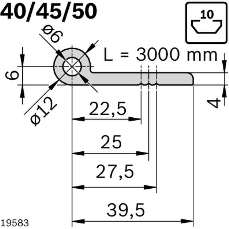 HINGE SECTION 40/45/50 L=3000 — photo 4 of 5