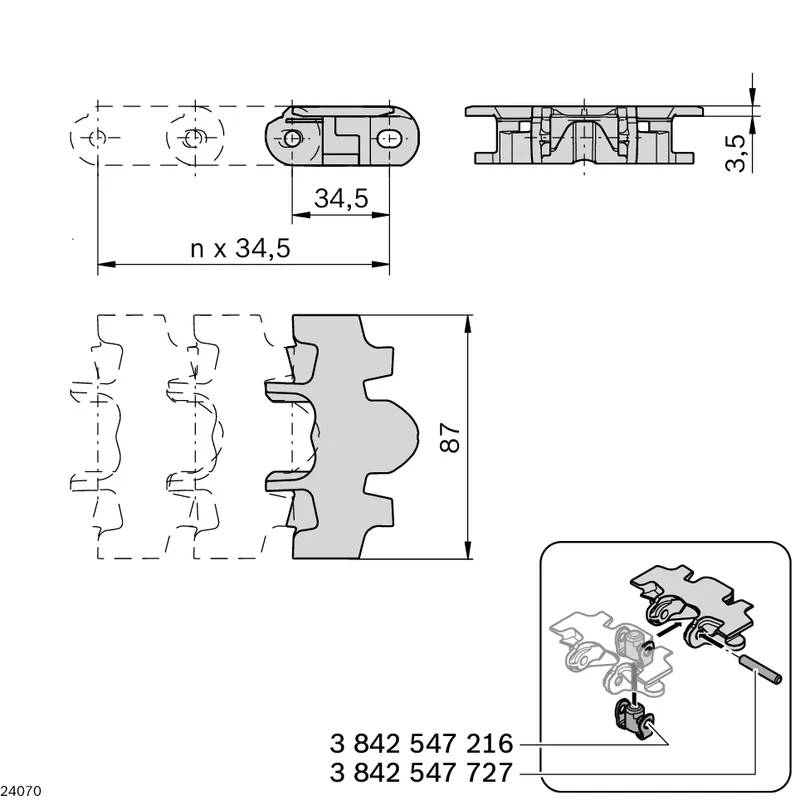 CONVEYOR CHAIN 90+FLAT L4968 — photo 3 of 3