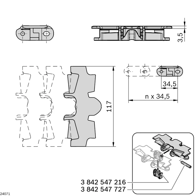 CONVEYOR CHAIN 120+ FLAT L4968 — photo 2 of 2