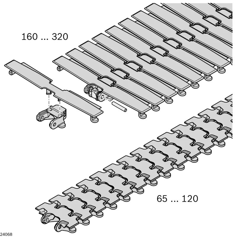 CONVEYOR CHAIN 90+ FLAT GREY L4968 — photo 1 of 2