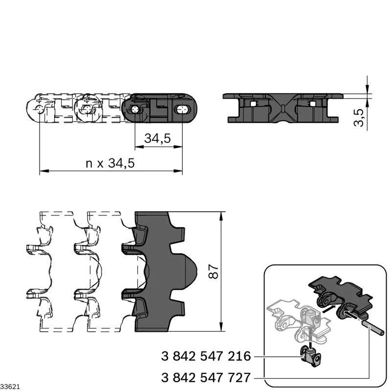 CONVEYOR CHAIN 90+ ESD L4968 — photo 3 of 3