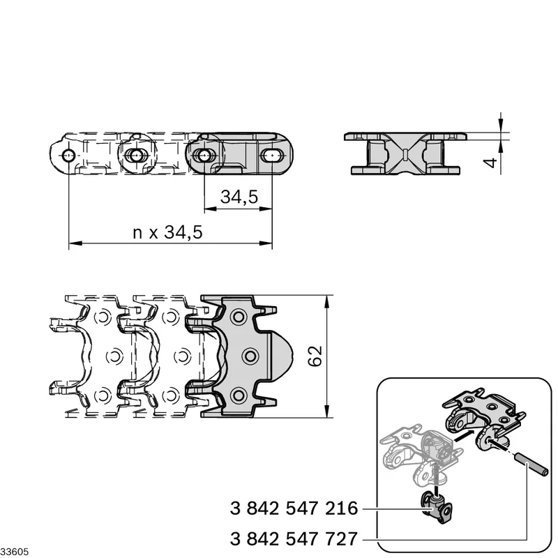 CONVEYOR CHAIN 65+ STEEL L4968 — photo 2 of 2