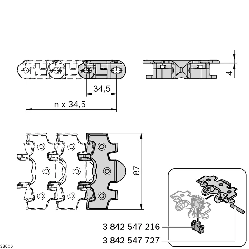 CONVEYOR CHAIN 90+ STEEL L4968 — photo 3 of 3