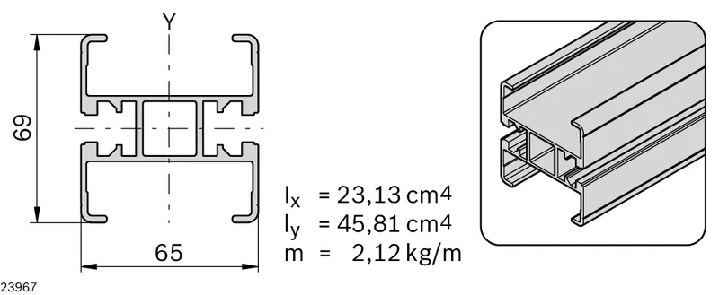 SECTION PROFILE 65+ AL 12X6070 — photo 2 of 2