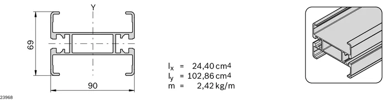 SECTION PROFILE 90+ AL 12X6070 — photo 2 of 2