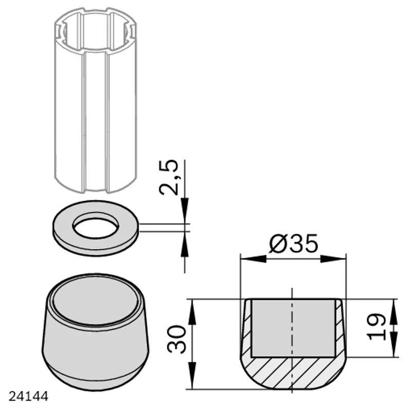 RUBBER BASE D28 20PC — photo 2 of 2