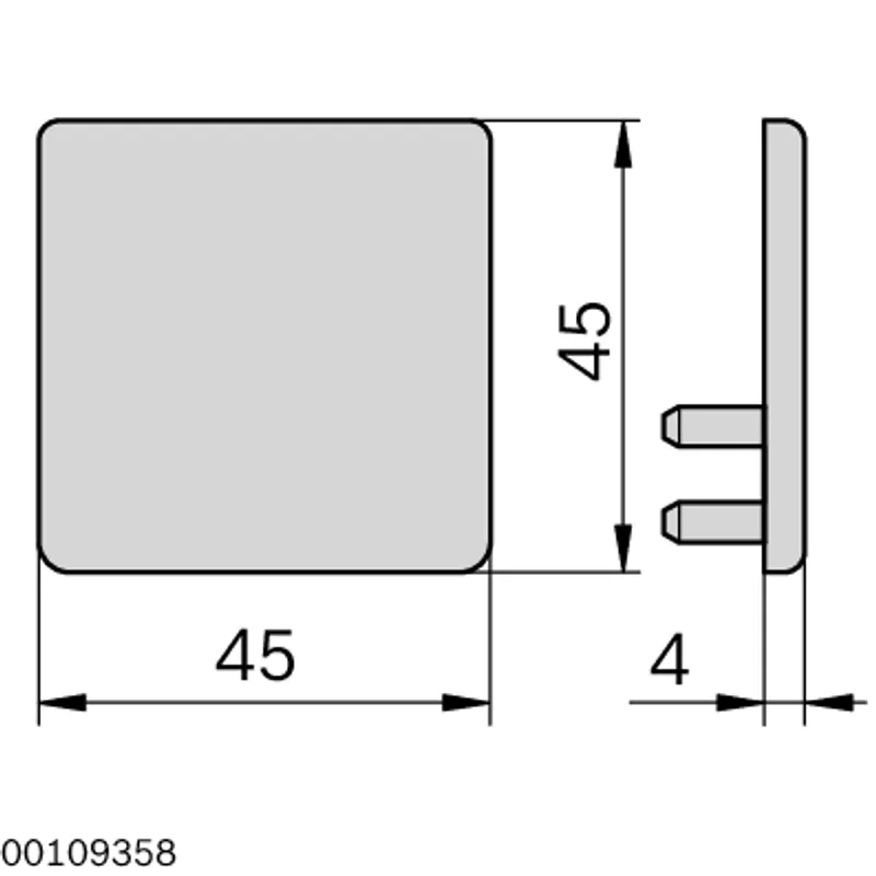 CAP COVER 45X45 SD GREY — photo 2 of 2