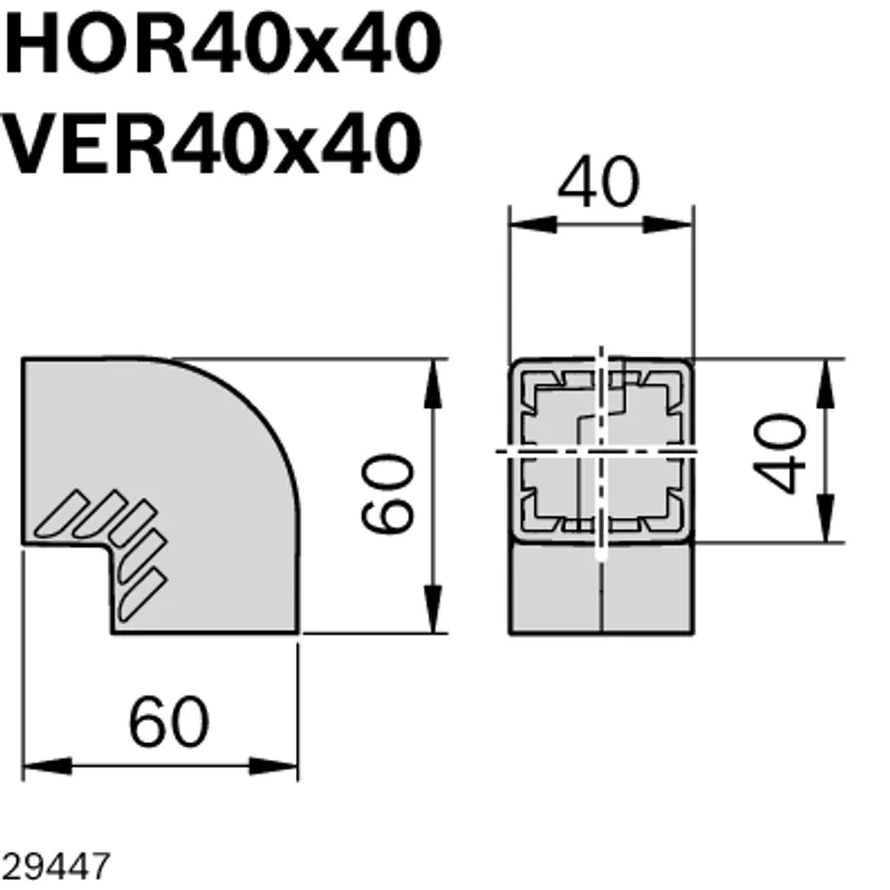 CURVE HOR 40X40; VER 40X40 — photo 2 of 4