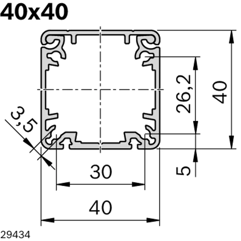 CABLE DUCT 40X40 AL 12X3000MM — photo 3 of 3
