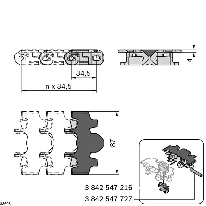 CONVEYOR CHAIN 90+ FLOCKED L4968 — photo 3 of 3