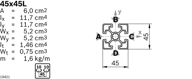 STRUT PROFILE 45X45L L=6170 — photo 4 of 4