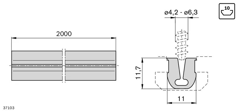 SCREW BAR N10 L=2000 GREY — photo 3 of 4