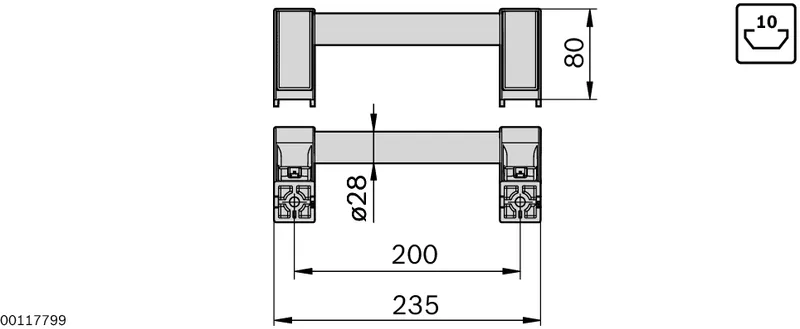 HANDLE 235X84X80 SAFETY GREY — photo 3 of 3