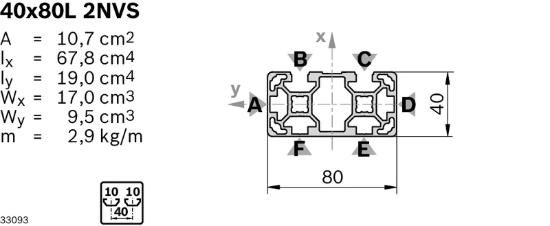 STRUT PROFILE 40X80L 2NVS 12X6070MM — photo 3 of 3