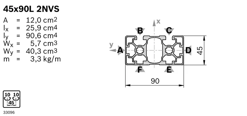 STRUT PROFILE 45X90L 2NVS 12X6070MM — photo 3 of 3