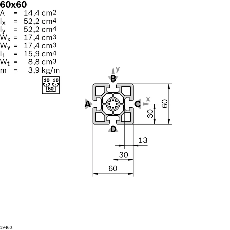 STRUT PROFILE 60X60 20X6070MM — photo 3 of 3
