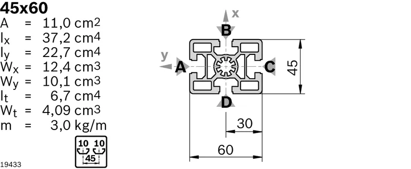 STRUT PROFILE 45X60 L=6170MM — photo 3 of 3