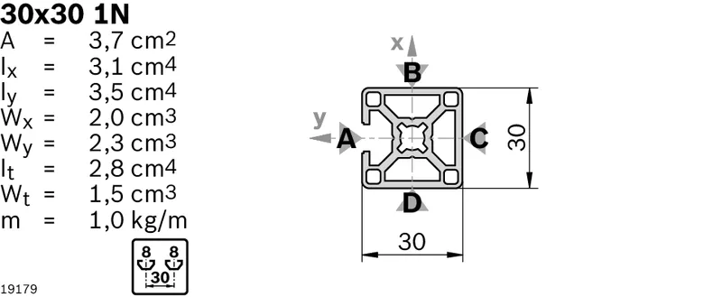 STRUT PROFILE 30X30 1N L=6170 — photo 3 of 3