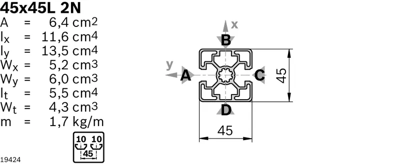 STRUT PROFILE 45X45L 2N L=6170 — photo 4 of 4