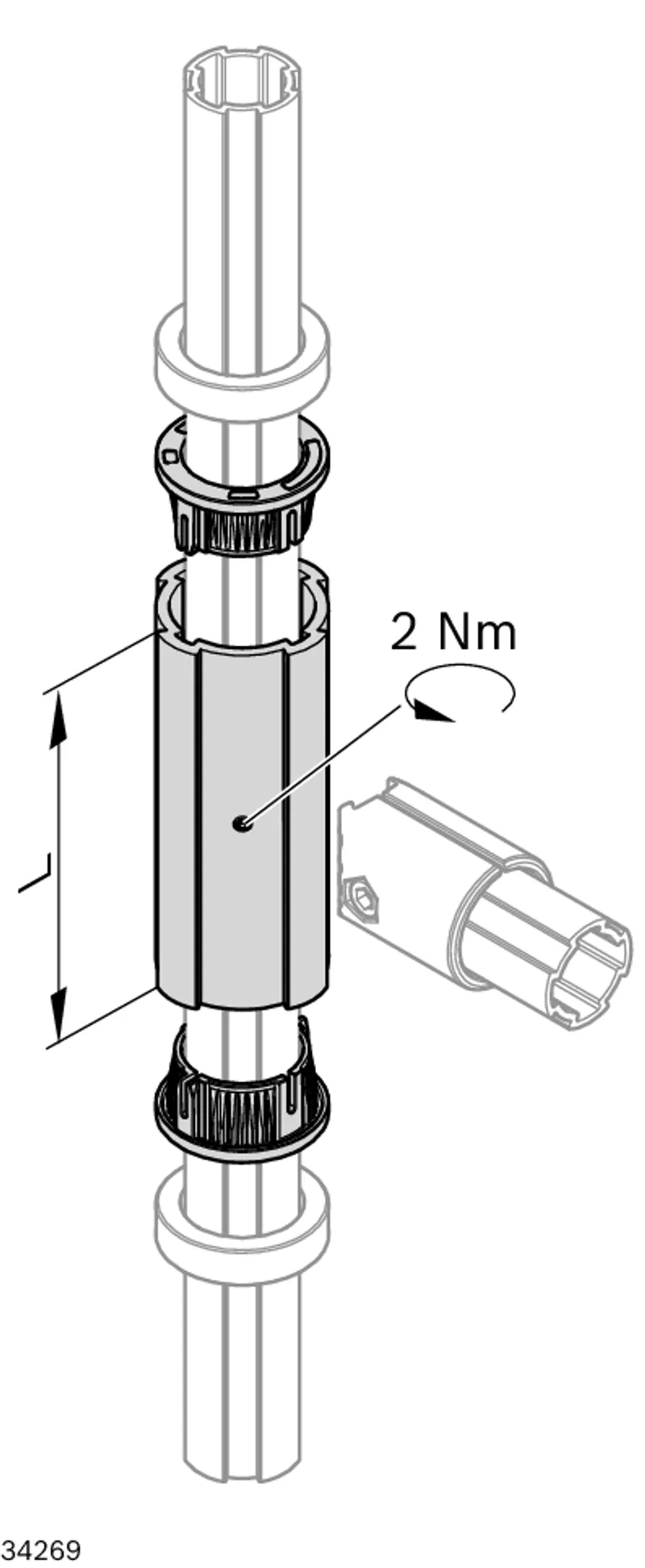 SWIVEL BEARING D28L 1000MM — photo 3 of 3