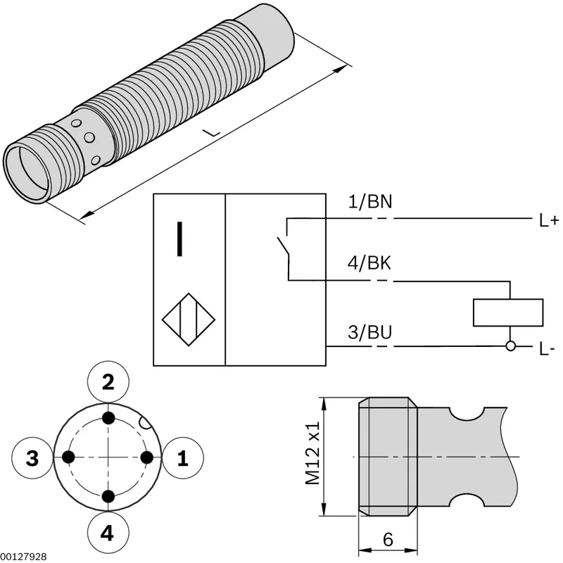 PROXIMITY SWITCH M12-M12 SN=8MM L=45 — photo 2 of 2
