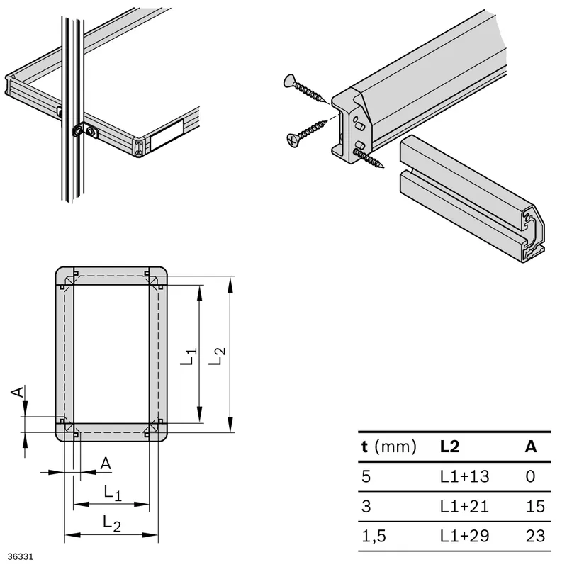 FRAME PROFILE 22,5X45 20X6070MM — photo 4 of 4