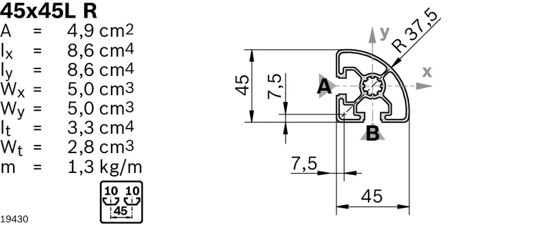 STRUT PROFILE 45X45L R 20X6070MM — photo 3 of 3