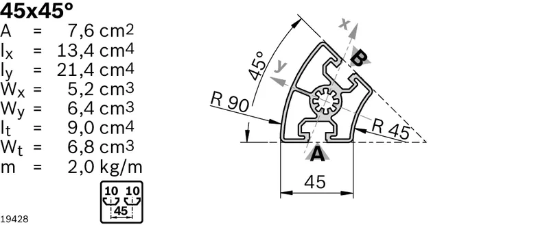 STRUT PROFILE 45X45G 20X6070MM — photo 3 of 3
